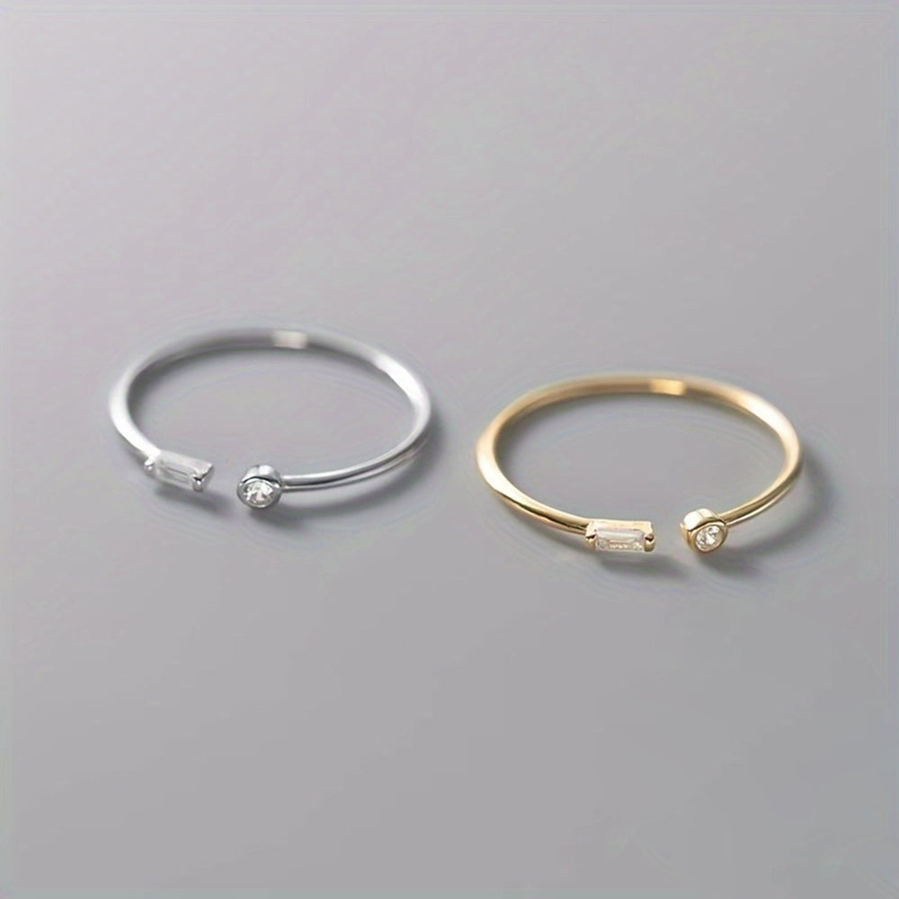 Minimalistischer Zirkonia-Band-Ring