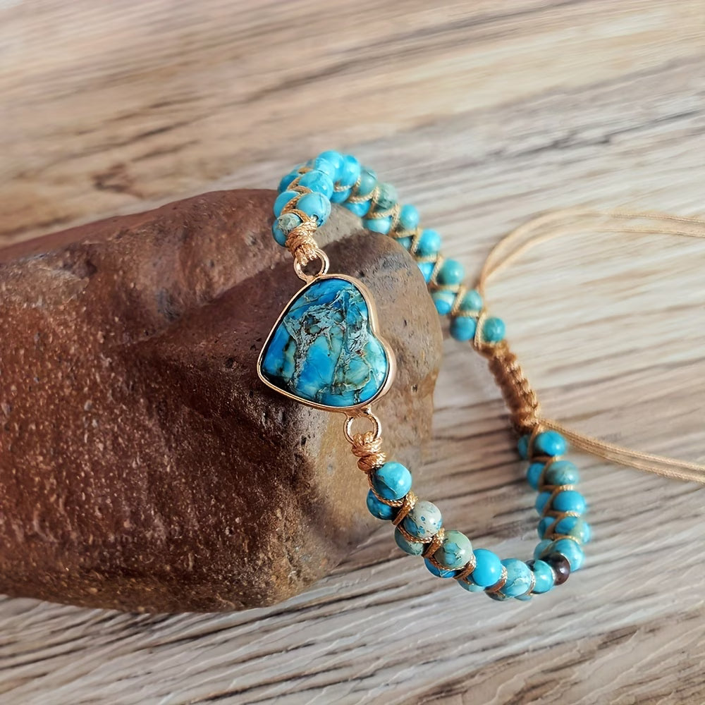 Türkis Herz-Chakra-Armband