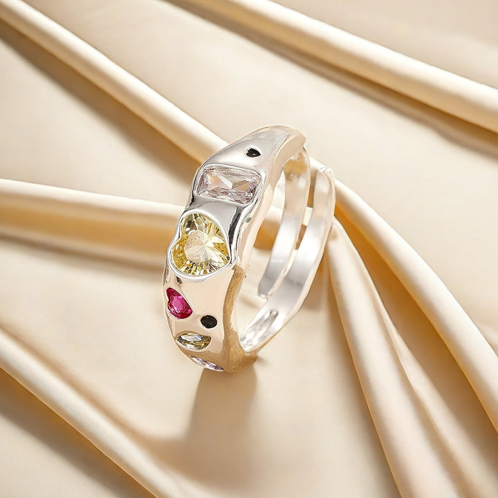 Offener Regenbogen-Zirkonia-Ring