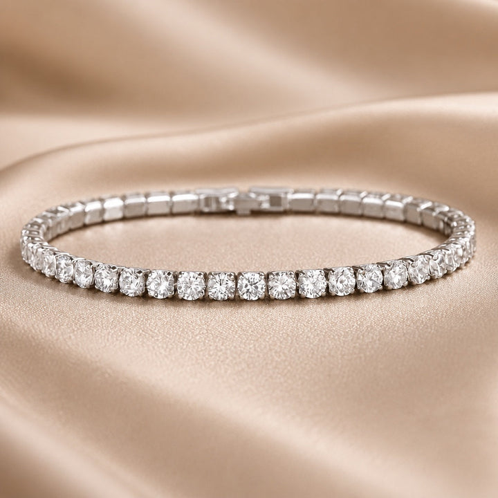 White Gold Crystal Tennis Bracelet