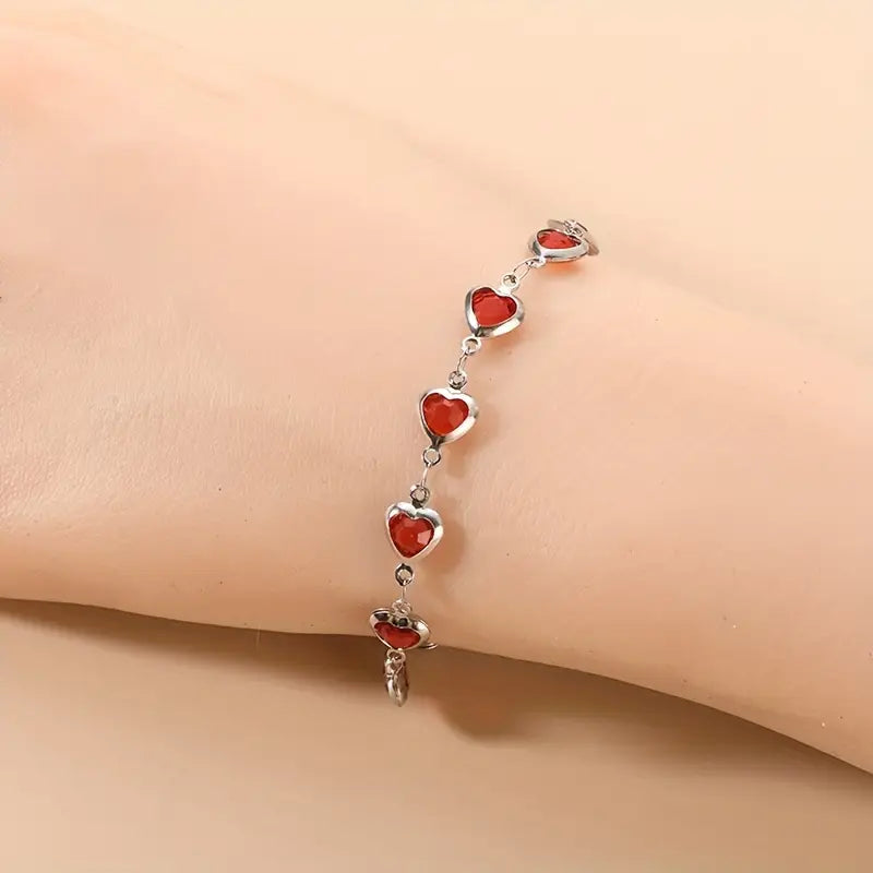 Raffiniertes Granat-Weißgold-Armband