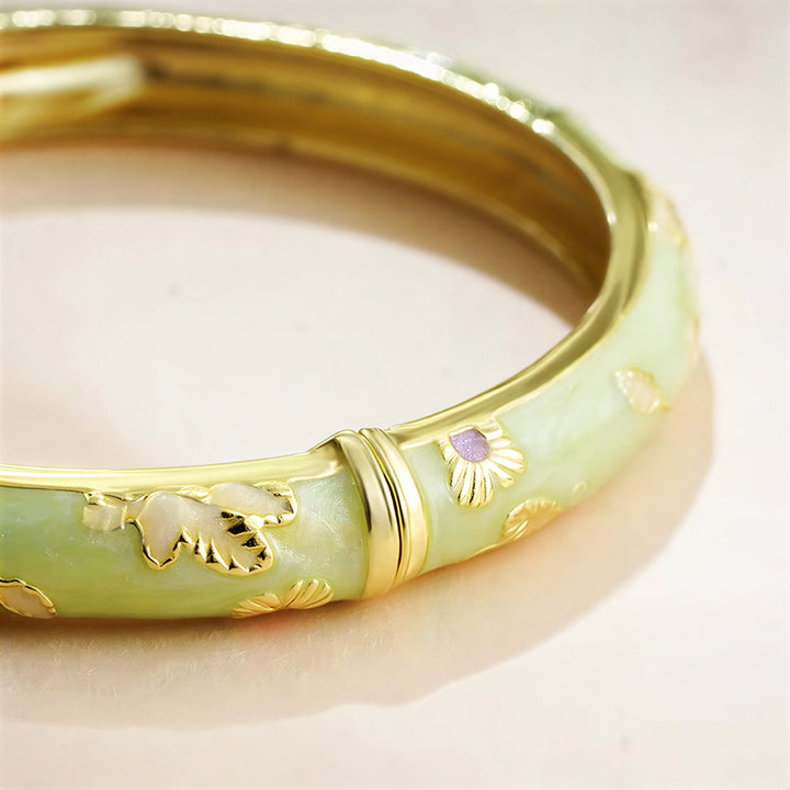 Eleganter Vintage Blüten-Cloisonné-Armreif