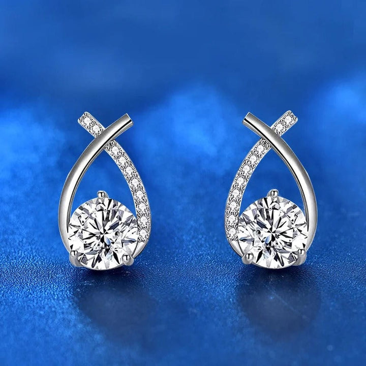 Luxuriöse verschlungene Zirkonia-Tropfen-Ohrstecker