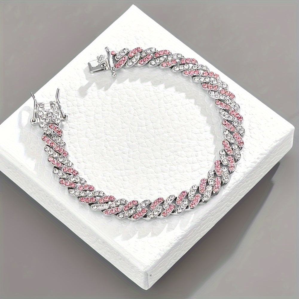 Elegantes kubanisches Rosé-Saphir-Armband