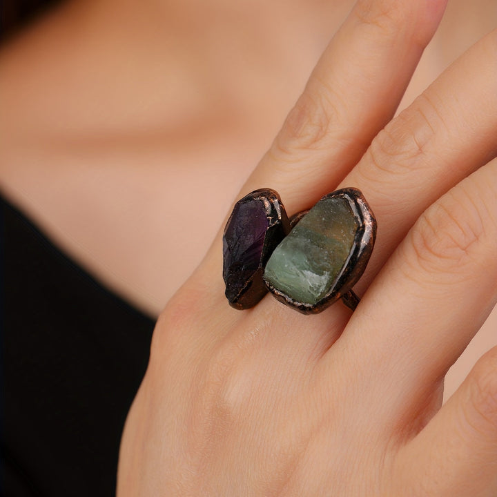 Strahlender Doppelstein-Ring