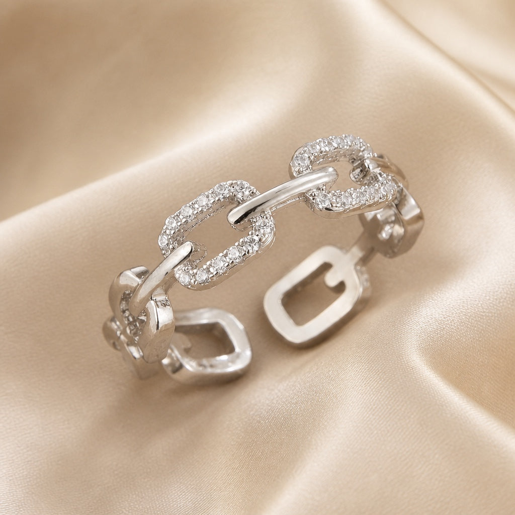 White Gold Shiny Cubic Zirconia Ring