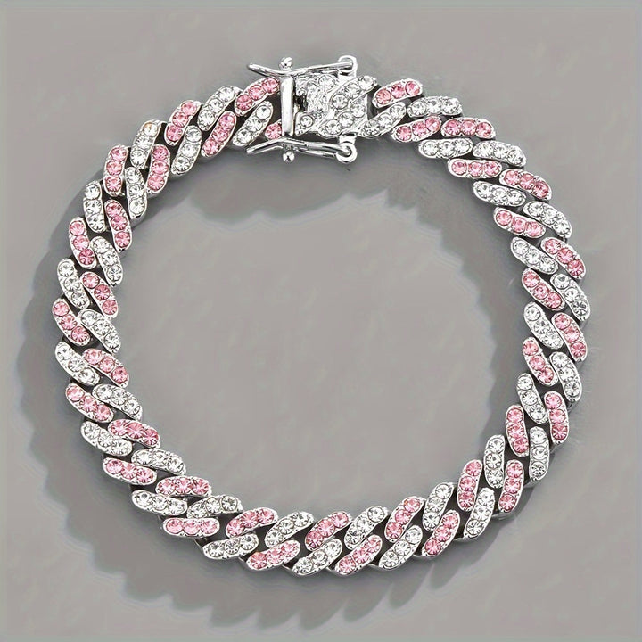 Elegantes kubanisches Rosé-Saphir-Armband