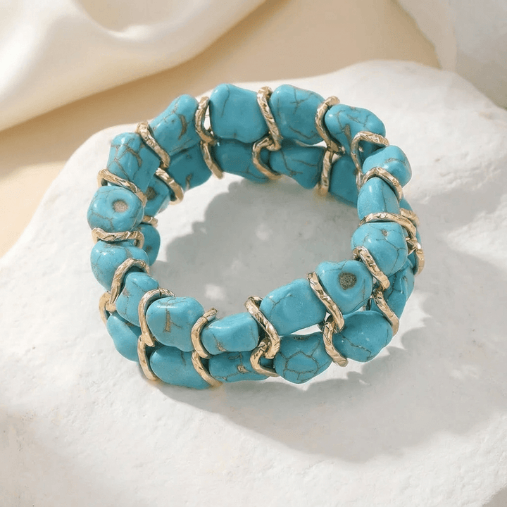 Elegantes Türkis-Gold-Armband