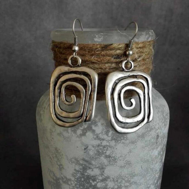 Vintage Spiral-Ohrringe aus Silber