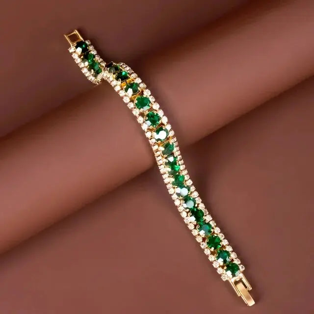 Verschlungenes Smaragd-Gold-Armband