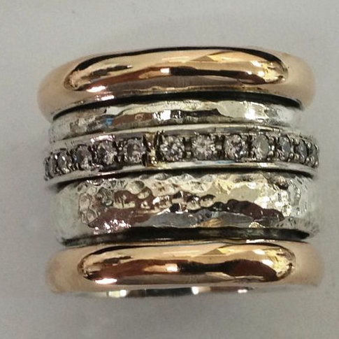 Breiter Vintage Ring in Gold und Silber