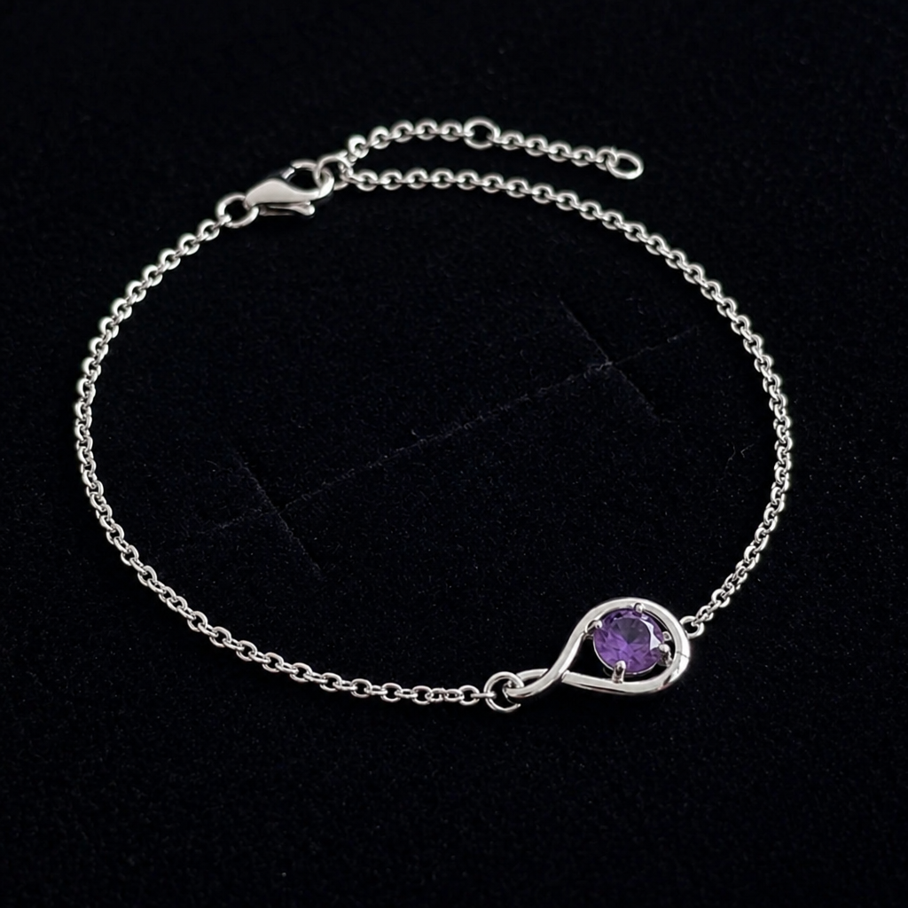 Elegantes Amethyst-Ketten-Armband
