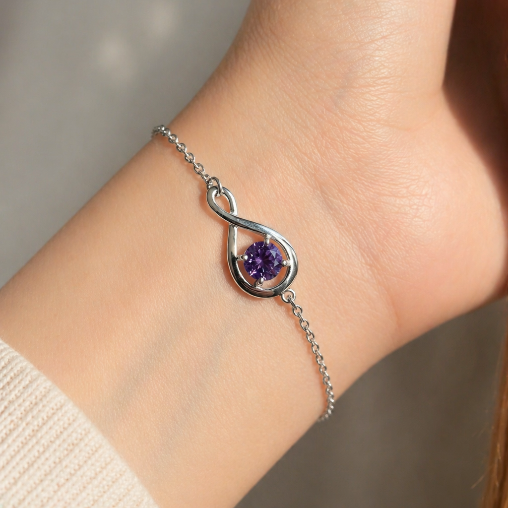 Elegantes Amethyst-Ketten-Armband