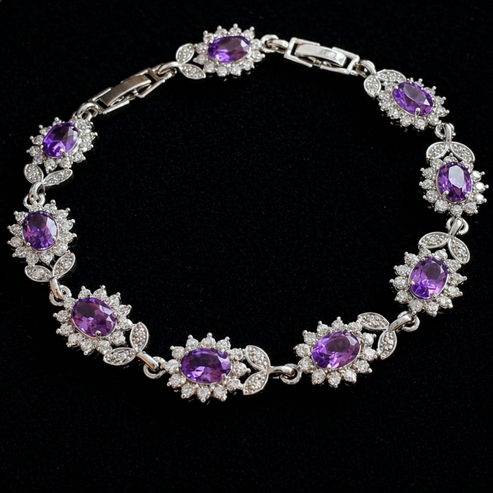 Elegantes botanisches Weißgold-Armband