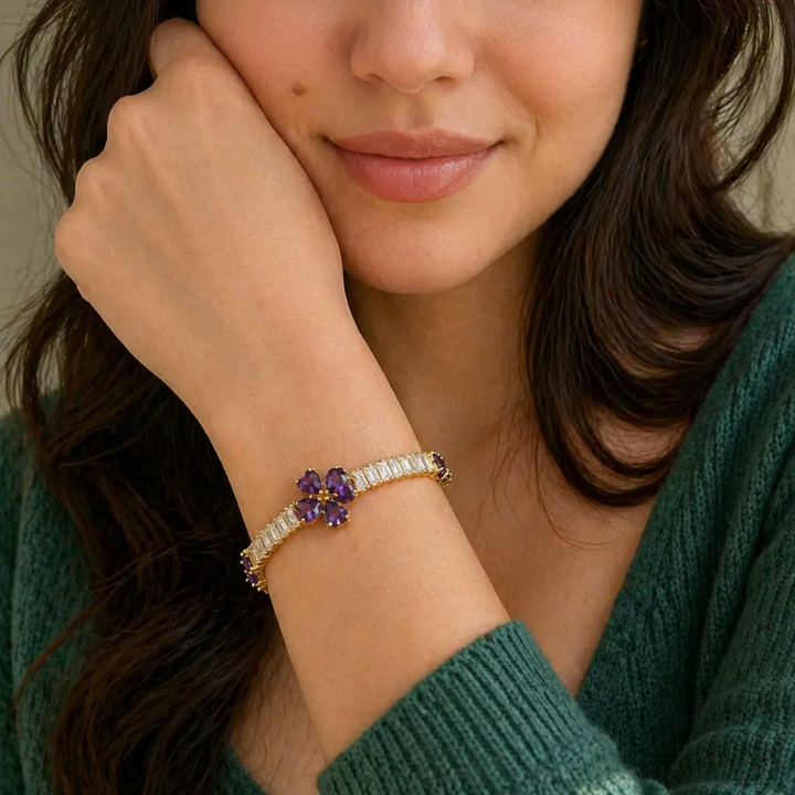 Elegantes Amethyst Goldarmband