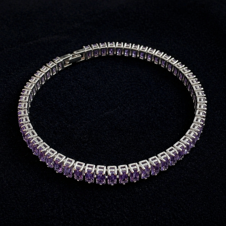 Raffiniertes Amethyst-Weißgold-Armband
