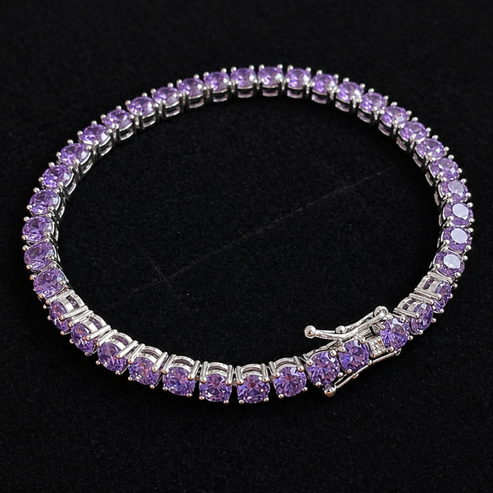 Elegantes Amethyst-Weißgold-Armband