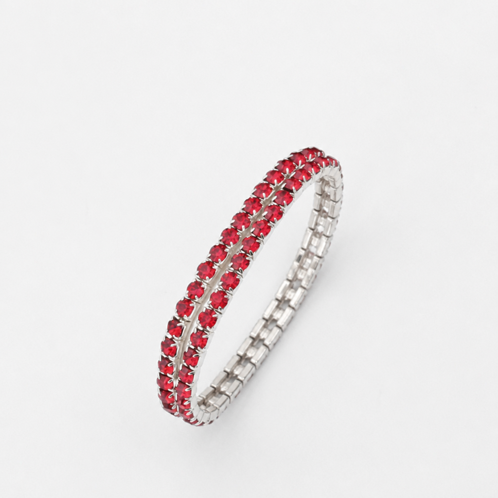 Elegantes Kristall-Weißgold-Armband