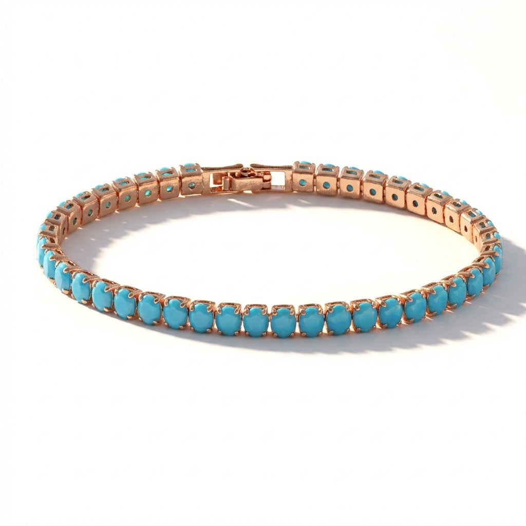 Elegantes Gold-Türkis Ketten-Armband