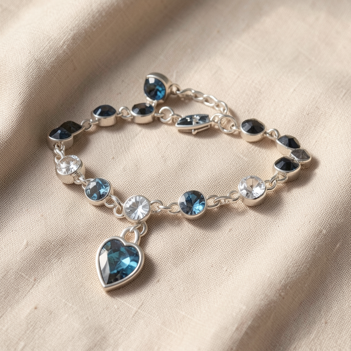 Ocean Heart Glow Bracelet | White Gold